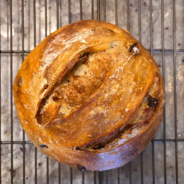 Mini Cinnamon Raisin Swirl Sourdough Loaf